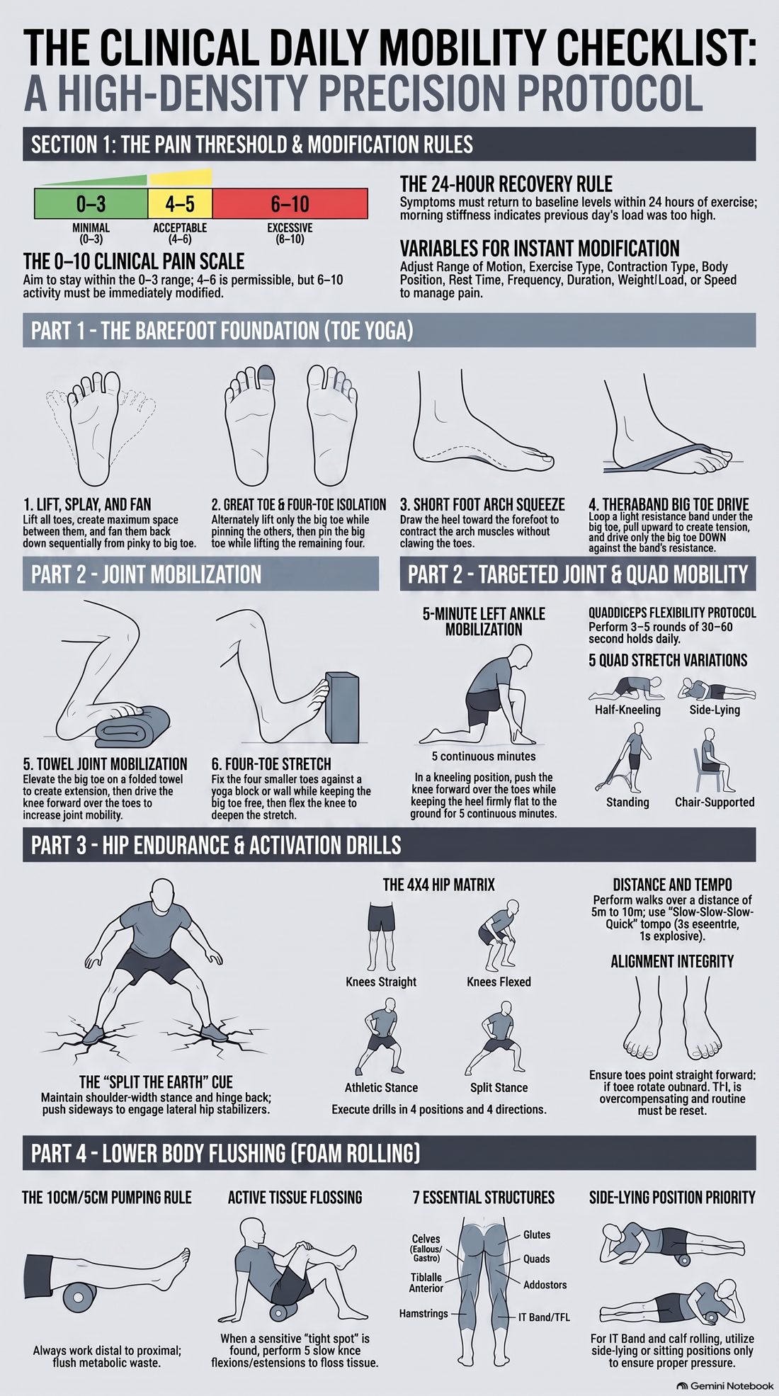 Daily mobility checklist poster
